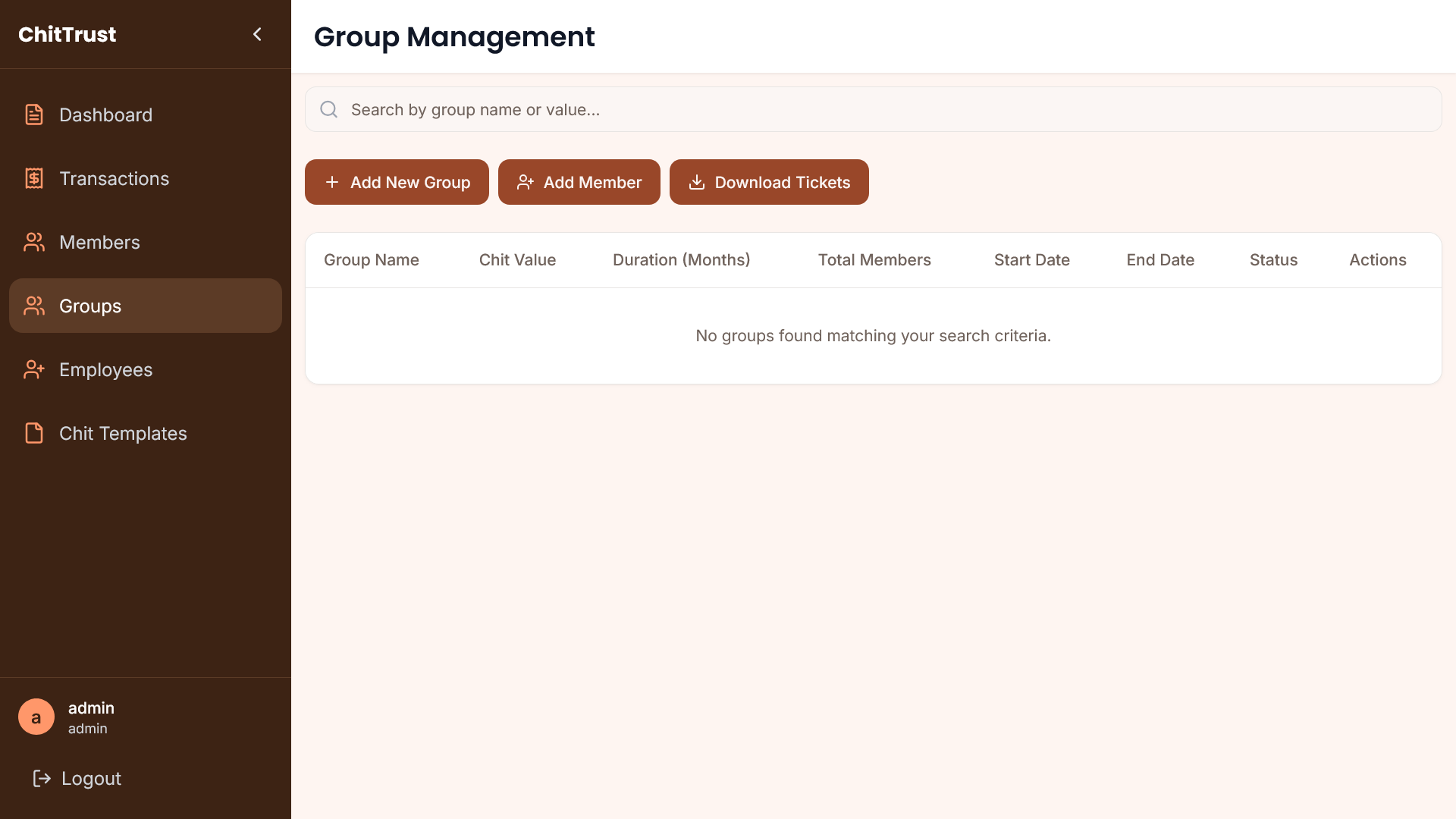Centralized ChitTrust Dashboard